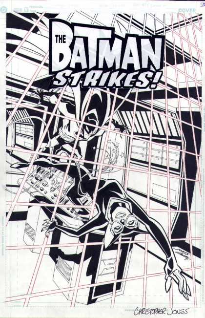 Original Cover Art - The Batman Strikes #27 Cover - The Batman Strikes - Battle - Costumes - Superhero - Lazer Cage