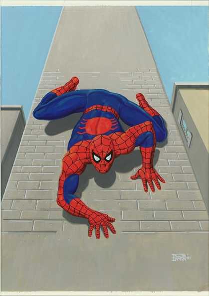 Original Cover Art - Spiderman: Fireside Painted Cover Art