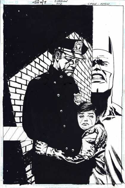 Original Cover Art - Batman - Batman - Policeman - Crying Boy - Tears - Agony