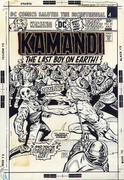 Original Cover Art - Kamandi #43 Cover (1975) - Dc - Bicentennial - Traitor - Betrayed - Canus