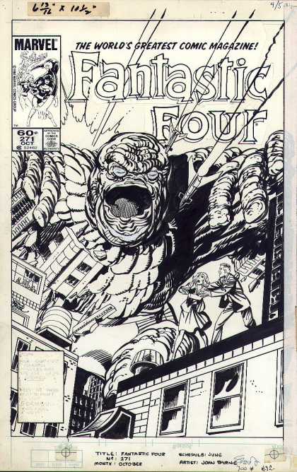 Original Cover Art - Fantastic Four #271 Cover (1984) - Marvel - Fantastic Four - Giant - City - The Worlds Greatest Comic Magazine