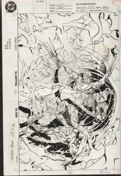 Original Cover Art - Justice League Europe - Dc - Dc Comics - Page Art - Ink - Cover