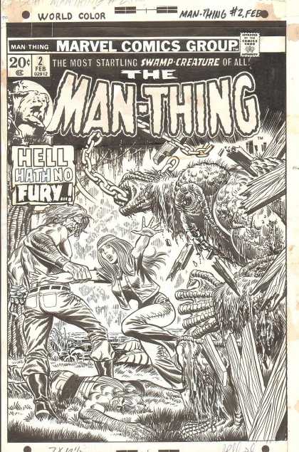 Original Cover Art - Man-Thing #2 Cover (1973) - Marvel - Marvel Comics - Man-thing - Swamp Creature - Creatures