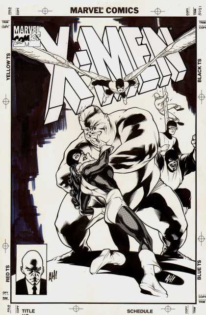 Original Cover Art - X-Men Classic cover - Marvel Comics - X-men - Professor X - Black And White - Villian