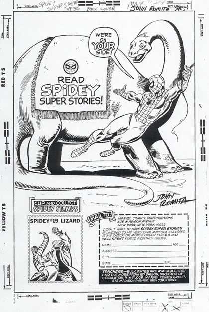 Original Cover Art - Spidey Super Stories Back Cover art