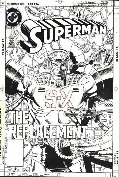 Original Cover Art - Superman - Superman - The Replacement - S-x - Robot - Machine