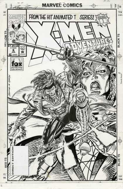 Original Cover Art - X-Men Adventures - Marvel Comics - X-men - Black And White - Fox - Drawing