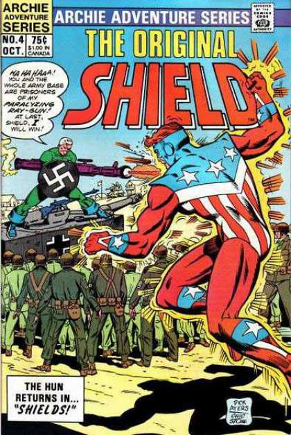 Original Shield 4 - Ray-gun - Hun - Prisoners - Swastika - Army Base - Charles Stone, Dick Ayers