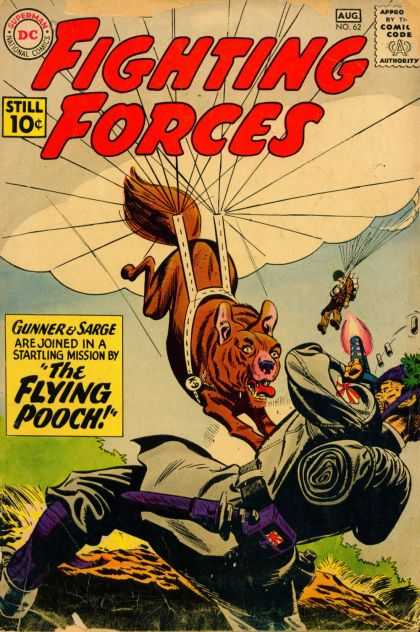 Our Fighting Forces 62 - Dc - Parachute - The Flying Pooch - Gunner U0026 Sarge - Dog