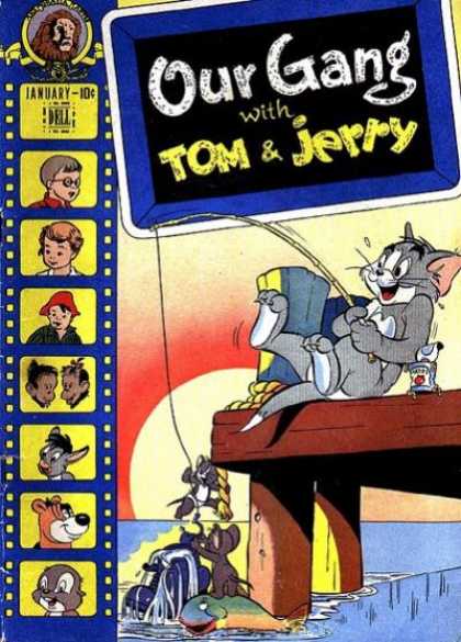Our Gang with Tom & Jerry 42 - January - Dell - Filmstrip - Fishing - Dock