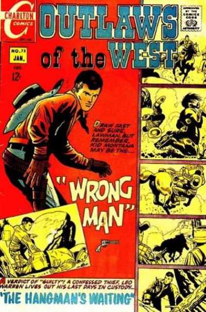 Outlaws of the West 73 - Charlton Comics - Cowboy - Gun - Wrong Man - The Hangmans Waiting