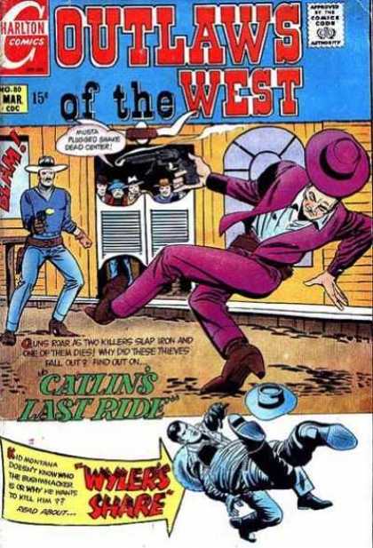 Outlaws of the West 80 - Charlton Comics - No 80 - Outlaws Of The West - Catlins Last Ride - Wylers Share