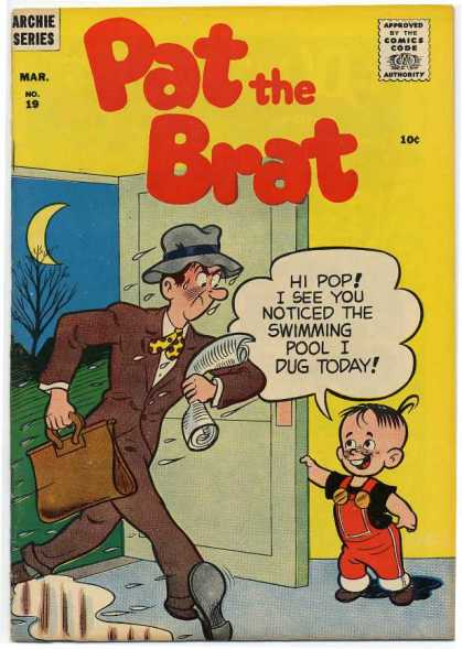 Pat the Brat 19 - Speech Bubble - Archie - Wet Clothes - Dad - Kid