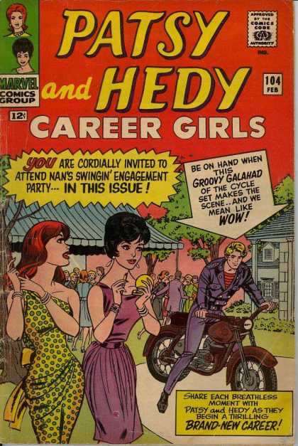 Patsy and Hedy 104 - Motorcycle - Engagement Party - Makeup - Trees - Polka Dot Dress