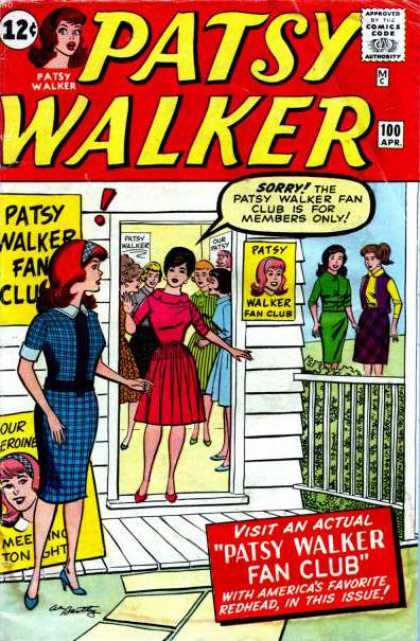 Patsy Walker 100 - April - Red Hair - Red Dress - Checkered Dress - Patsy Walker Fan Club