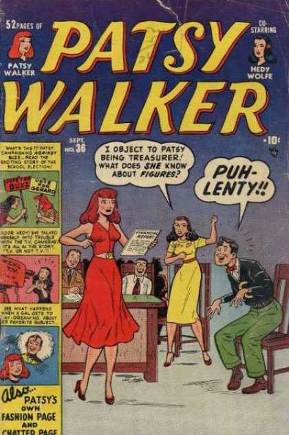 Patsy Walker 36 - Hedy Wolfe - Treasurer - Vote For Gerard - Red Dress - Fashion Page