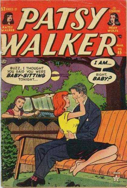 Patsy Walker 45 - March Issue - Cheating Man - Park Bench - Buxxom Red Head - Jilted Lover