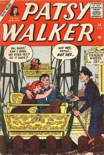 Patsy Walker 84 - Approved By The Comics Code Authority - Cap - Ferris Wheel - Oh Buzz - Can I Open My Eyes Yet