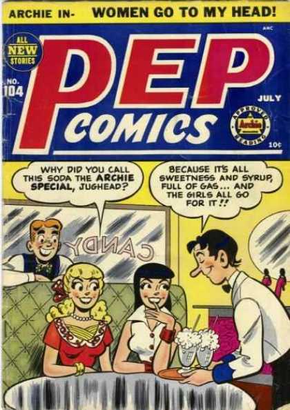 Pep Comics 104 - Archie - Jughead - Gold Braclet - Soda Pop - White Shirt