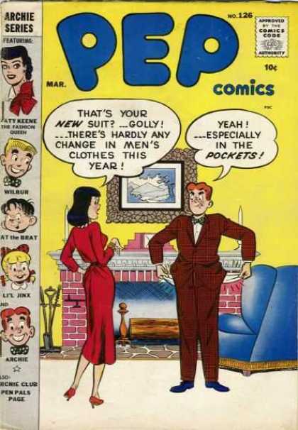 Pep Comics 126 - Archie - Veronica - Living Room - Suite - Fire Place