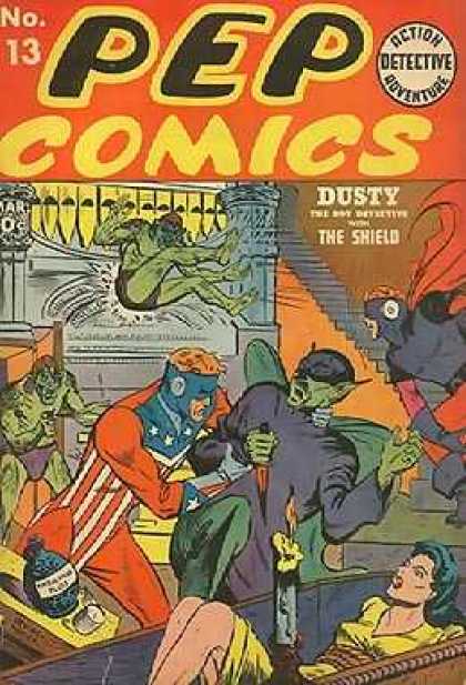 Pep Comics 13 - Action Adventure - Detective - Dusty - Knife - The Shield