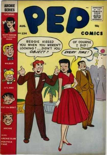 Pep Comics 134 - Archie - Reggie Kissed You - Didnt You Object - Pat The Brat - Pen Pals Page