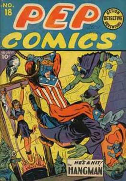 Pep Comics 18 - Hangman - Hes A Hit - No 18 - Action Detective Adventures - Fire