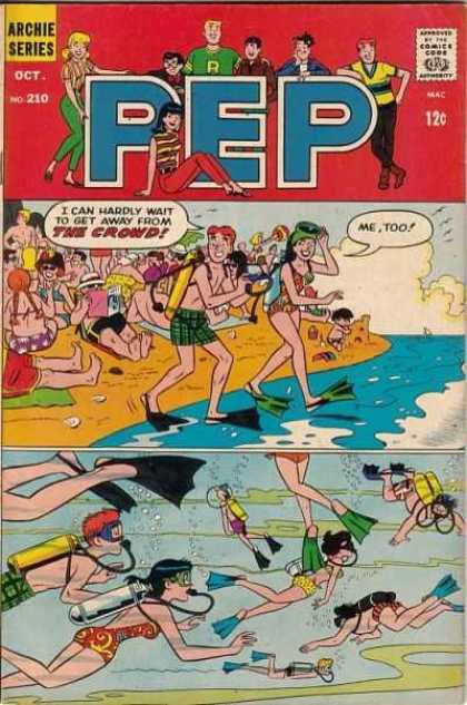 Pep Comics 210 - Archie - Beach - Crowd - Sand - Veronica