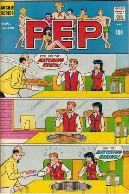 Pep Comics 235 - Archie Series - Pop - Matching Vests - Matching Stains - Dig The