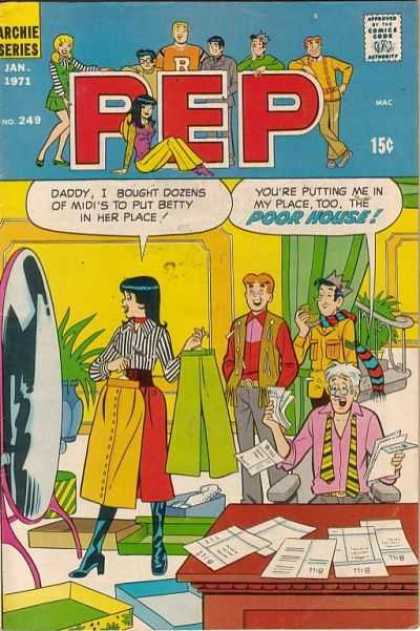 Pep Comics 249 - Betty - Shopping - Bills - Mr Lodge - Poor
