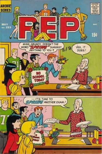 Pep Comics 253 - Comics Code Authority - Speech Bubble - Archie - May - School