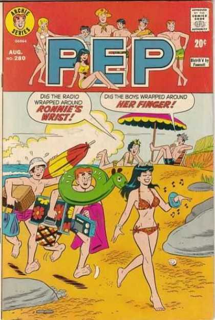 Pep Comics 280 - Beach - Lady - Fun - Confusion - Poor Guys