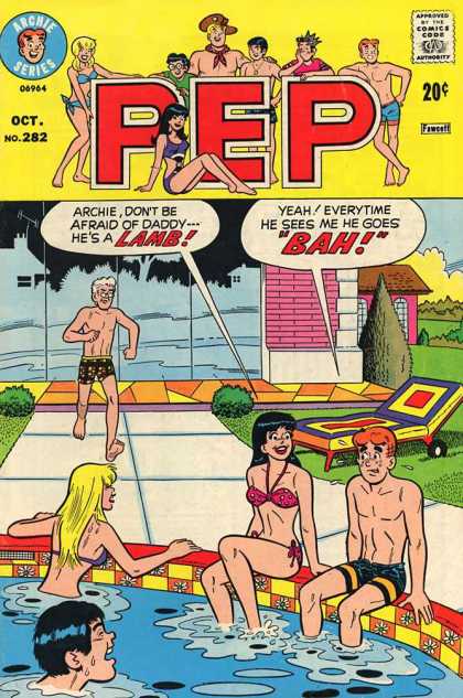 Pep Comics 282 - Pool - Swimming - Father - Archie - Bathing Suits