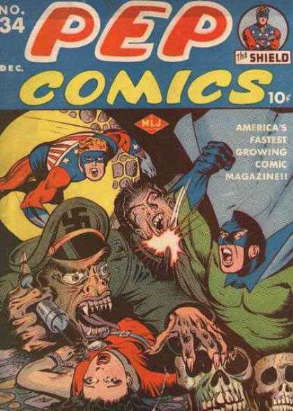 Pep Comics 34 - The Shield - Pep Comics - Americas Fastest Gorwing Comic Magazine - No 34 - December