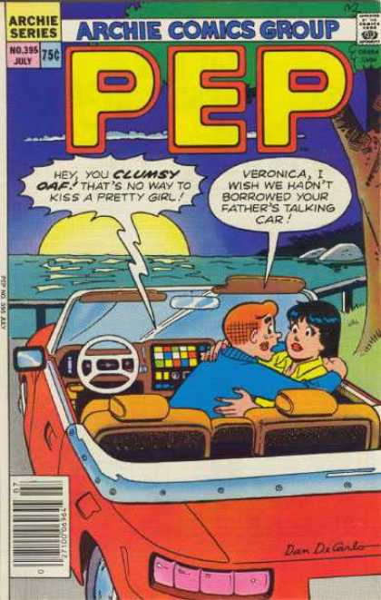 Pep Comics 395 - Archie Series - Car - Boy - Girl - Sunset