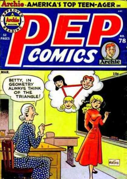 Pep Comics 78 - Archie - Betty - Geometry - Triangle - Teacher