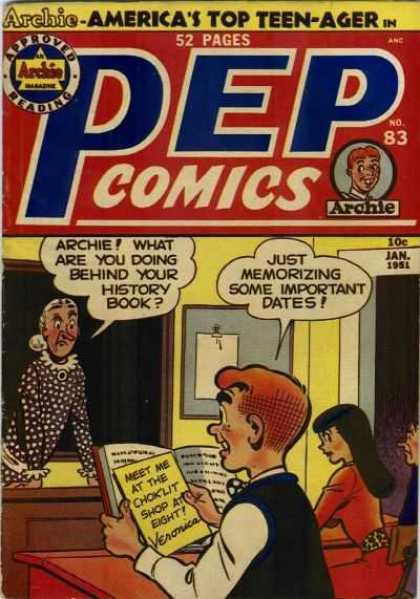 Pep Comics 83 - Archie - History Book - Note - Teacher - Blackboard