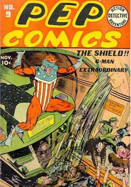 Pep Comics 9 - Train - The Shield - G-man Extraordinary - No 9 - People