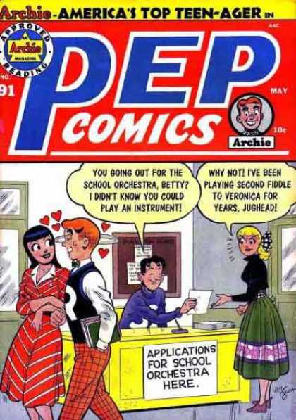 Pep Comics 91 - Americas Top Teen-ager - Pep Comics - Veronica - Application For School Orchestra - Jughead