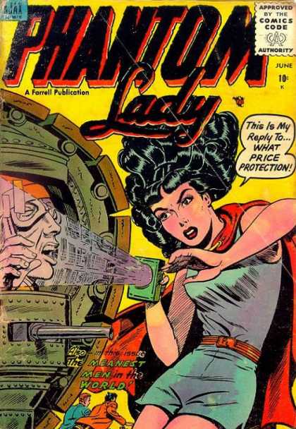 Phantom Lady 4 - A Farrell Oublication - Red Cape - Meanest Men In The World - Brown Belt - Curly Black Hair