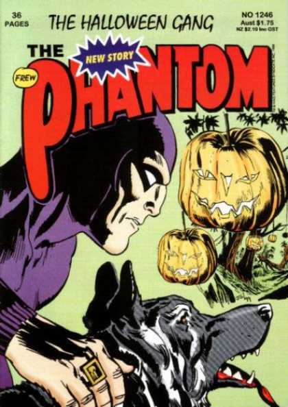 Phantom 1246 - The Halloween Gang - Pumpkins - Jack-o-lanterns - Dog - Woods