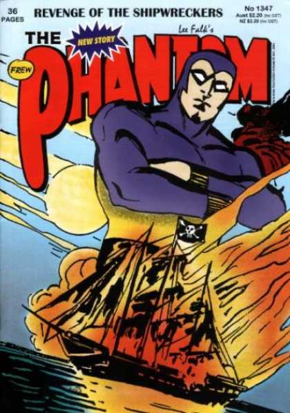 Phantom 1347 - Revenge Of The Shipwreckers - Pirate Ship - Fire - Ocean - Smoke - Dick Giordano, Jim Shepherd