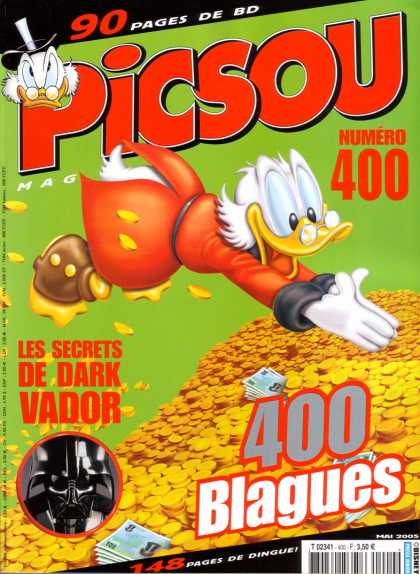 Picsou Magazine 19 - Darth Vader - Scrooge Mcduck - Diving Into Gold - Gold Coins - Greed