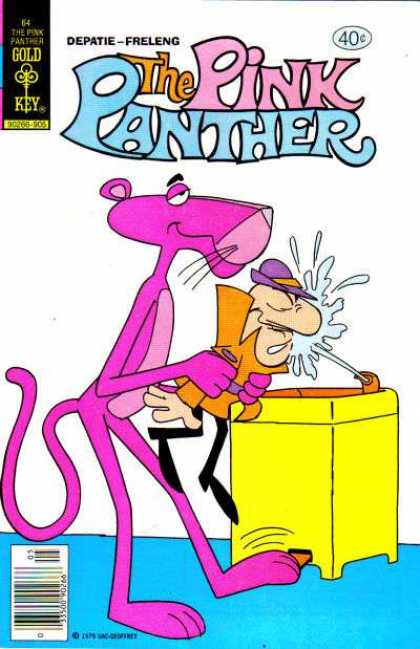 Pink Panther 64 - Pink - Inspector Closeau - Water - Fountain - Happy Face