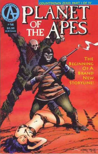 Planet of the Apes 14 - Countdown Zero Part I Of Iv - The Beginning Of A Brand New Storyline - Adventure Comics - Dead Woman - Rifle - Chas Truog, Tom Smith