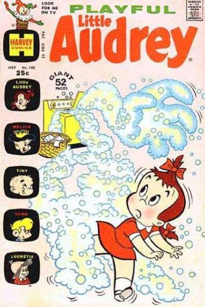 Playful Little Audrey 102 - Washing Machine - Soap Bubbles - Red Ribbon - Laundry Basket - Red Dress