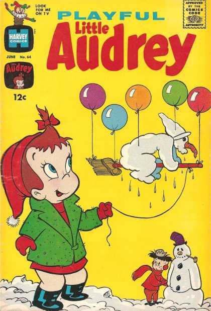 Playful Little Audrey 64 - Harvey - Balloons - Snow - Snowmen - Broom