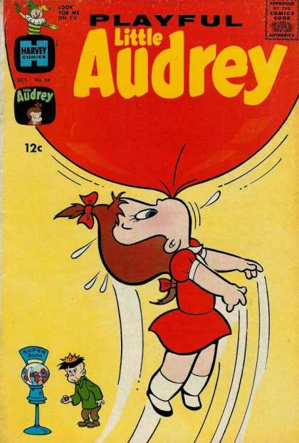 Playful Little Audrey 66 - October Issue - Bubble Gum - Lifting Her Off The Ground - Boy At Gum Ball Machine - Tv Cartoon