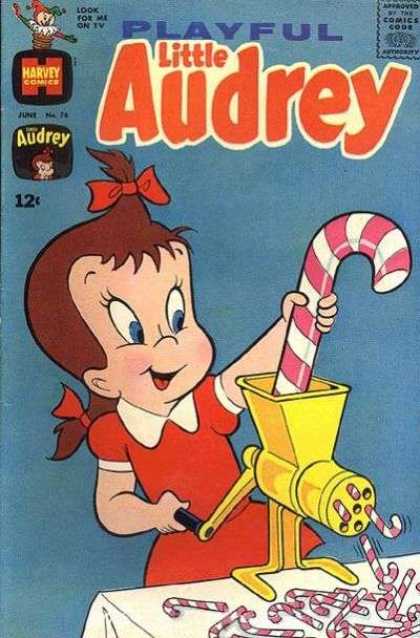 Playful Little Audrey 76 - Girl - Candy Cane - Bows - Grinder - Dress