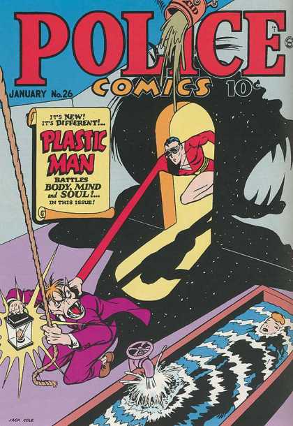 Police Comics 26 - Plastic Man - Scroll - Lantern - Arms - Rope